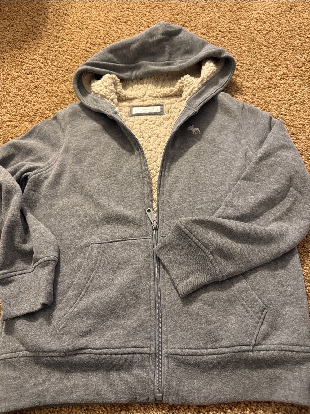 Abercrombie fleece lined zip up hoodie